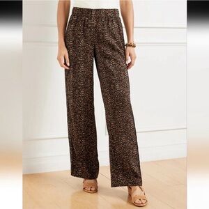 Talbots Black and Brown Patterned Wide Leg Pants